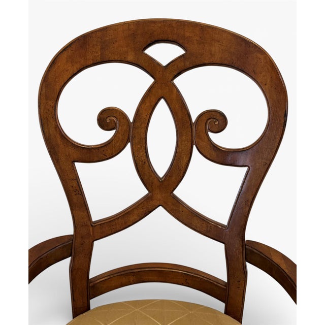 Brown Thomasville Rivage Carved Wood Dining Chairs, Set of 6 For Sale - Image 8 of 18