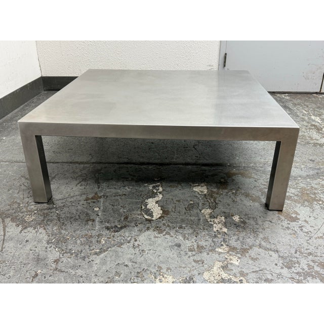 2000 - 2009 Maria Pergay Style French Stainless Steel Coffee Table For Sale - Image 5 of 12