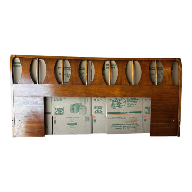 Mid-Century Modern Kent Coffey Perspecta Walnut & Rosewood King Headboard For Sale