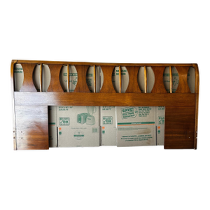 Mid-Century Modern Kent Coffey Perspecta Walnut & Rosewood King Headboard