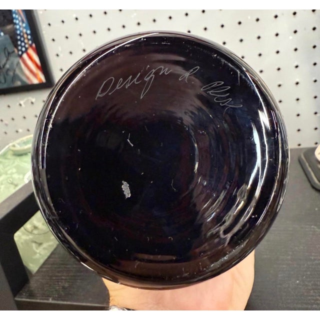 1980s Studio ArtGlass Vase Signed 12in Tall For Sale - Image 4 of 4