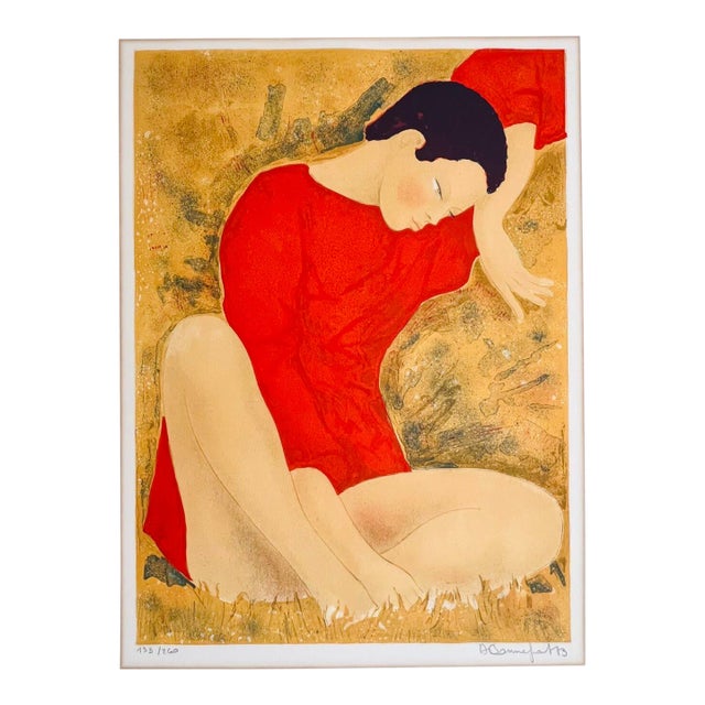 Alain Bonnefoit Reverie Original Lithograph Signed & Numbered For Sale