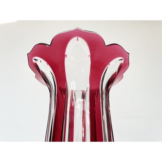Ruby Red Crystal Vase from Val Saint Lambert For Sale - Image 11 of 18