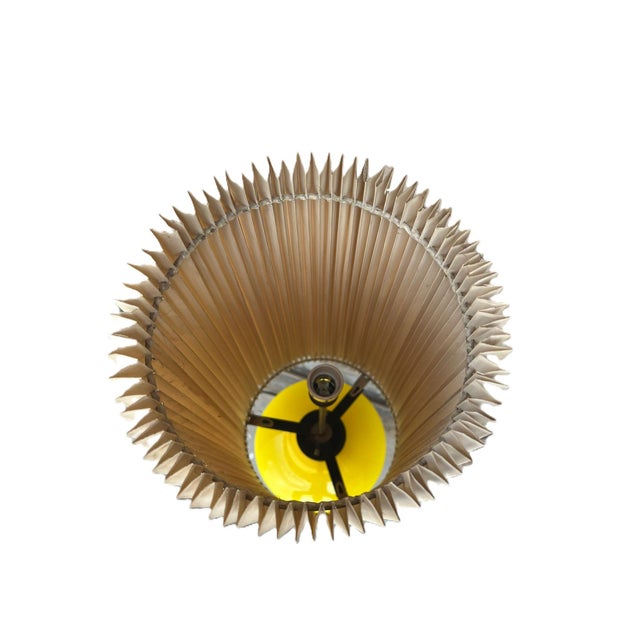 White Large Yellow Murano Glass Table Lamp with Pleated Lampshade, 1970s For Sale - Image 8 of 18