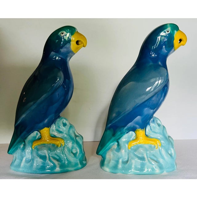 Antique Minton Parrot Bird Figurines in Blue For Sale In Chicago - Image 6 of 12