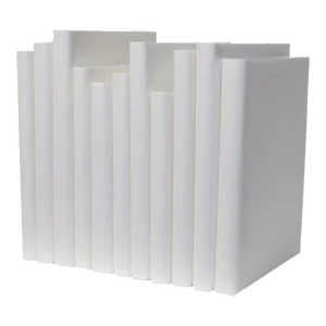 Decorative Books - Snowfall Oversized Paper Wrapped Book Bundle - 1 Foot of White Books
