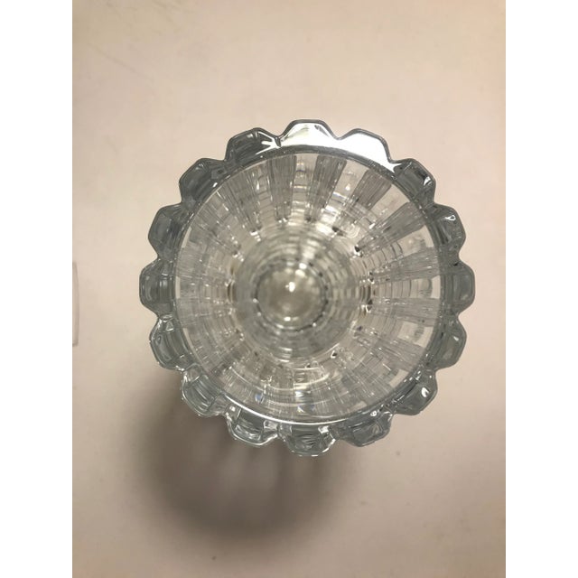 Mid-Century Modern Vertical Cut Crystal Vase For Sale - Image 4 of 9