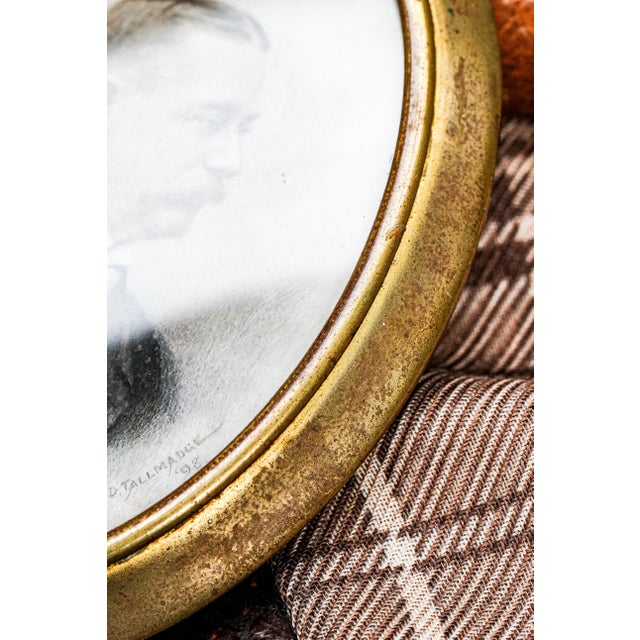 Classy Victorian Antique Finely Executed Portrait Miniature Painting Society Gentleman Man Mustache in Tuxedo Gilded Age Art For Sale - Image 11 of 12