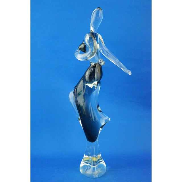 Large Sculpture of Stylized Woman in Smoked Sommerso Murano Glass by Franco Bottaro, 1920s For Sale - Image 6 of 18
