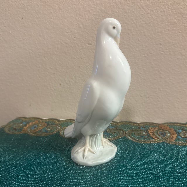 Vintage White Porcelain Pigeon Figurine For Sale - Image 4 of 12