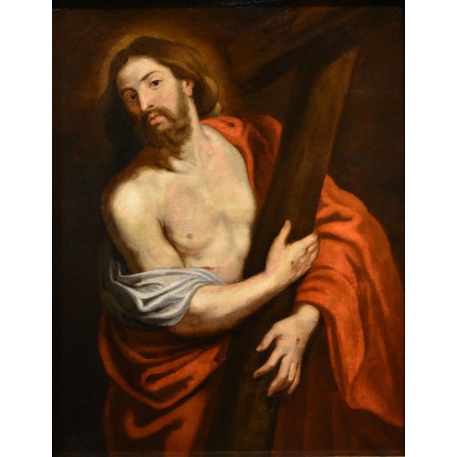 Baroque Workshop of Anthoon Van Dyck, Christ Carrying the Cross, 1650, Oil on Canvas, Framed For Sale - Image 3 of 17