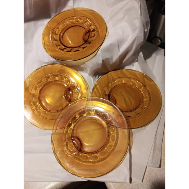 Indiana Glassware Amber Plates Set of 4 Chairish