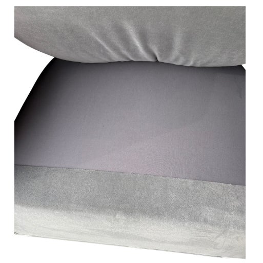 Restoration Hardware Rh Dixon Swivel Chair – Brushed Brown Oak & Fog Performance Velvet For Sale In Columbus - Image 6 of 10