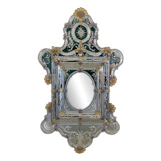 Large Murano Glass Mirror, 1960s For Sale