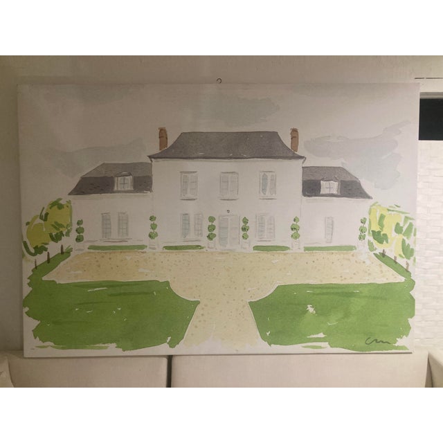 Chateau Painting Printed on Large Canvas For Sale - Image 11 of 12