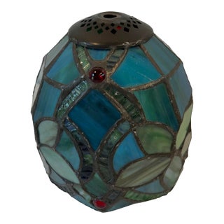 Vintage Petite Stained Glass Lamp Shade For Sale