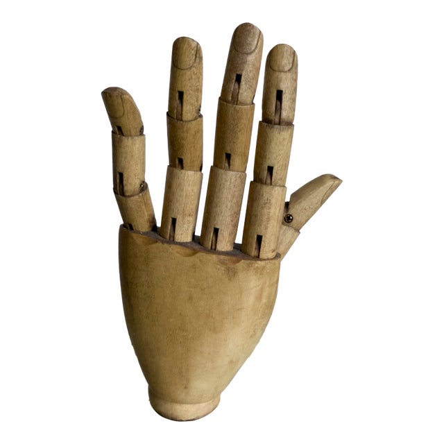 Vintage Mid-Century Articulated Wooden Artist Mannequin Hand For Sale