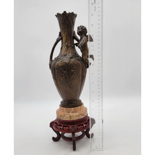 Late 19th Century 19th Century French Metal Cupid Vase For Sale - Image 5 of 5