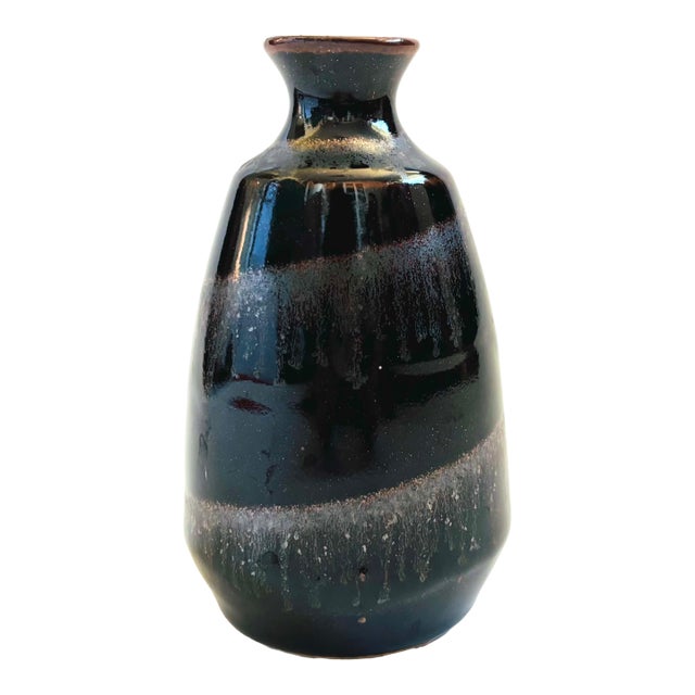 Spiral Glaze Pottery Bud Vase - Made in Japan For Sale