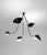 Modern Black Five Curved Fixed Arms Spider Ceiling Lamp by Serge Mouille For Sale - Image 3 of 12