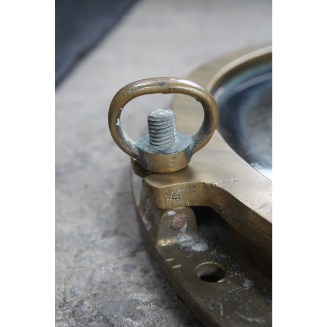 Early 20th Century Extremely Large Antique Solid Bronze Maritime Ships Porthole Nautical For Sale - Image 9 of 12