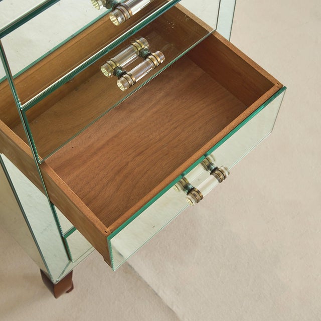 French Mirrored Chest of Drawers, 1940s For Sale - Image 10 of 11