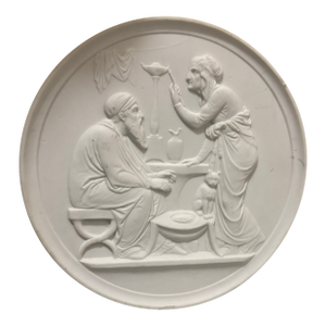 Antique Royal Copenhagen Bisque Porcelain Plaque – "Winter" by Bertel Thorvaldsen