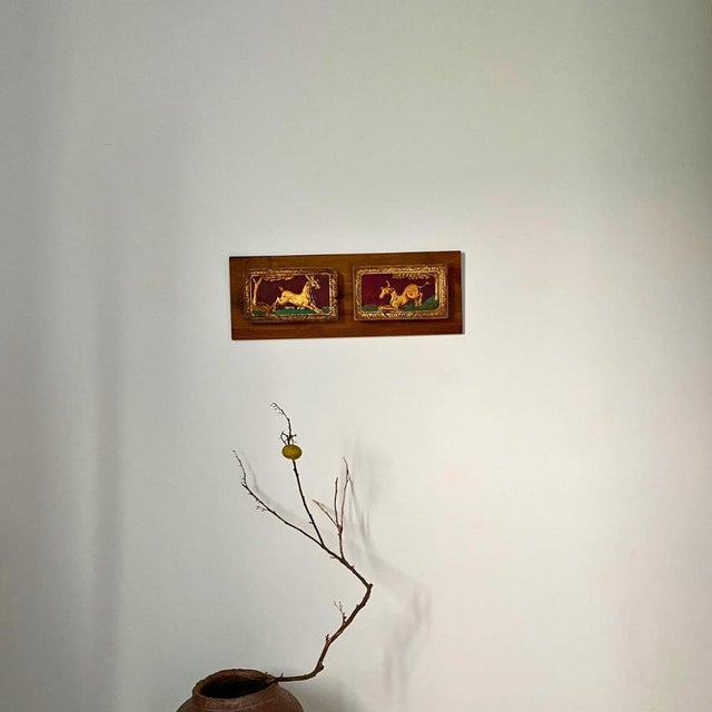 Chinoiserie Wall Art – c.1920 Antique Chinese Giltwood Carved Panel, Double For Sale - Image 4 of 9