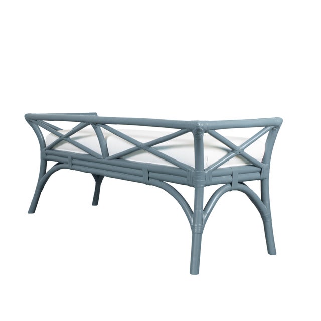 Not Yet Made - Made To Order Charlotte Bench - Regatta Blue For Sale - Image 5 of 7
