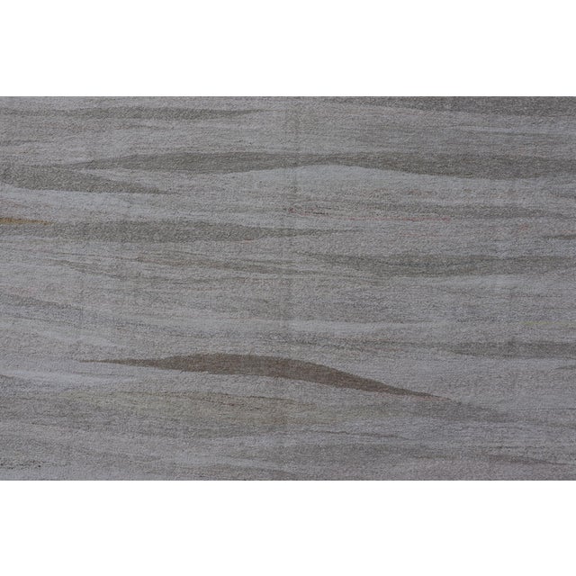 Early 21st Century Keivan Woven Arts Large Modern Turkish Flat-Weave in White & Neutral Tone 11'2 X 14'1 For Sale - Image 5 of 12