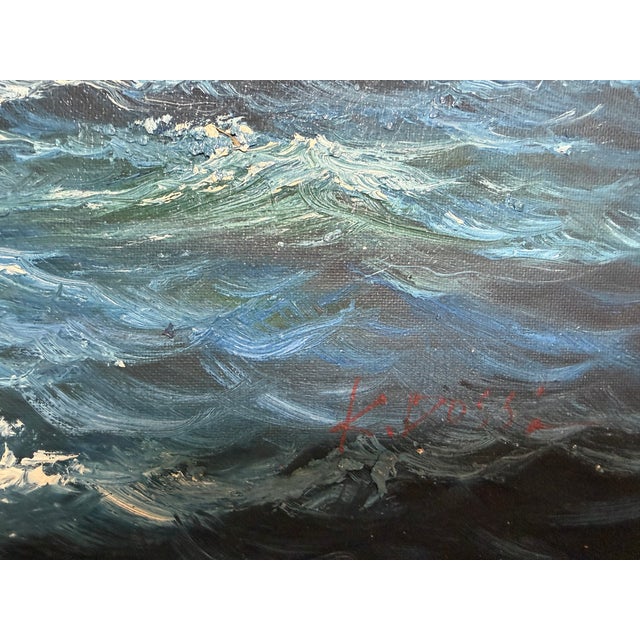 Nautical K.Dossi Original Sailing Ship Oil Painting, Nautical Seascape, Maritime Art For Sale - Image 3 of 12