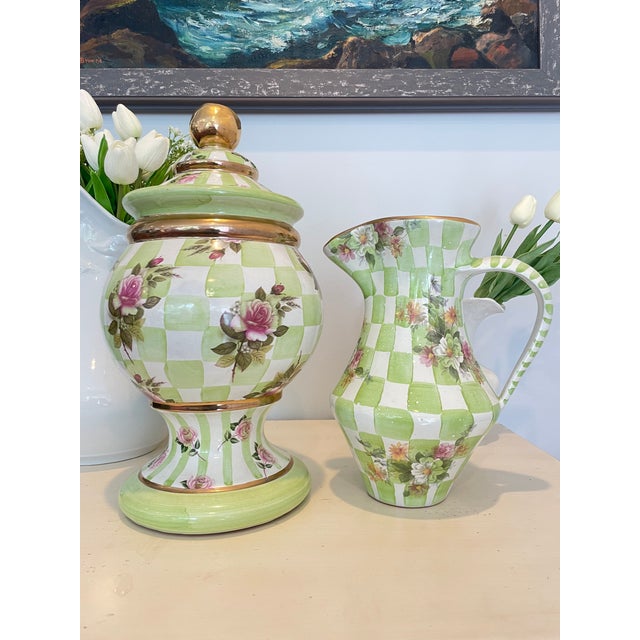 Mackenzie Childs Vintage MacKenzie Childs Sweetpea Honeymoon Canister For Sale - Image 4 of 5