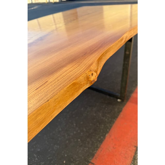 Large Urban Hardwoods Solid Wood Live Edge Dining / Conference Table With Steel Base For Sale - Image 14 of 18