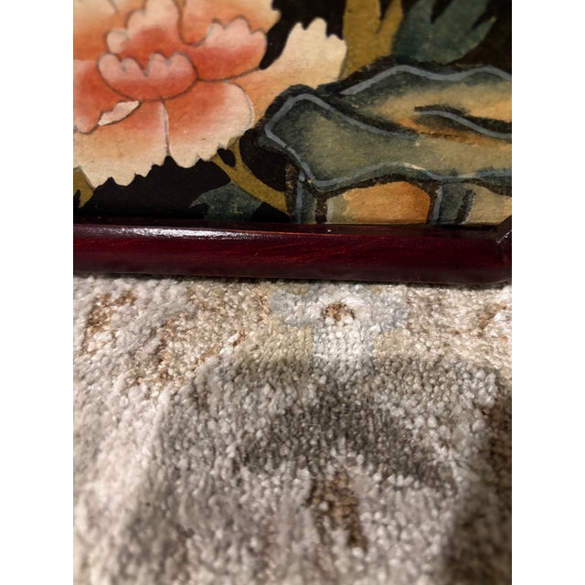 Vintage Chinoiserie-Style Hexagonal Wall Mirror With Hand-Painted Birds, Circa 1960's, 16 Inch Diameter For Sale - Image 10 of 12