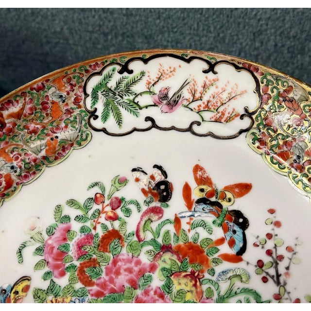 Early 19th Century Chinese Export Rose Canton Plates- Set of 8 For Sale - Image 4 of 11