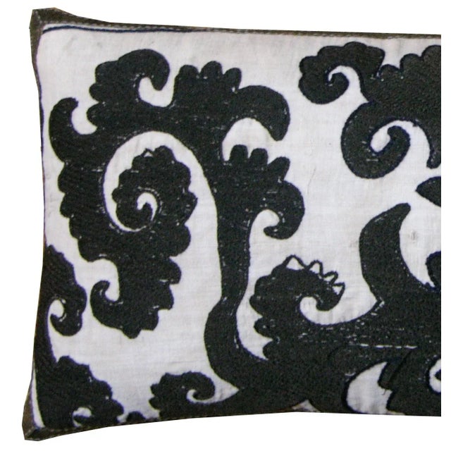 Textile Circa 1900 Antique Susani Embroidery Pillow For Sale - Image 7 of 9