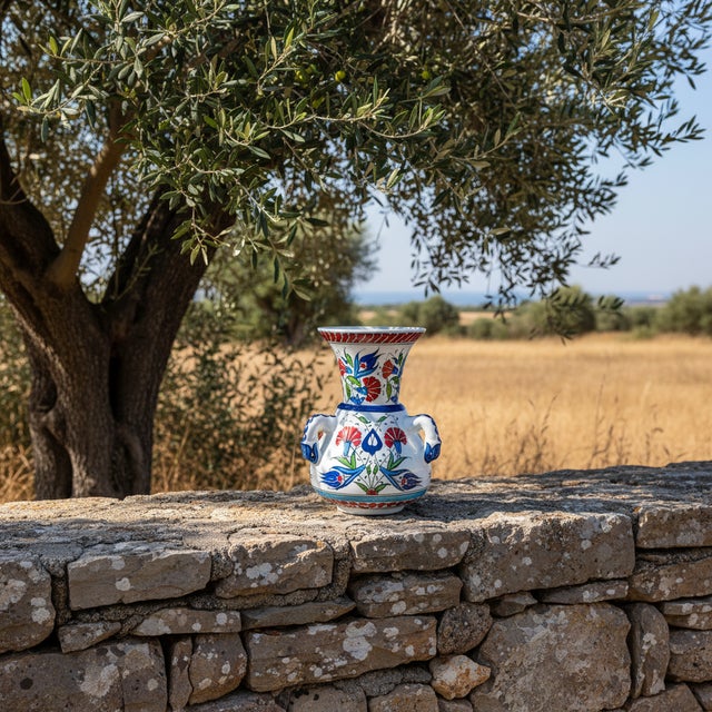 The Jewel of the Collection This Handmade Ceramic Kandil Vase proves that grandeur isn’t always about size. Standing at 20...
