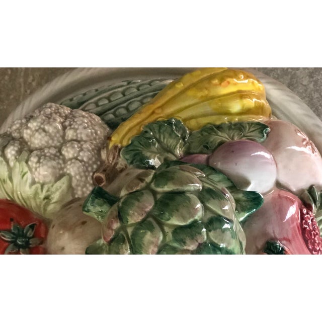 Cream Large Fitz and Floyd Vegetables Motif Covered Dish For Sale - Image 8 of 9