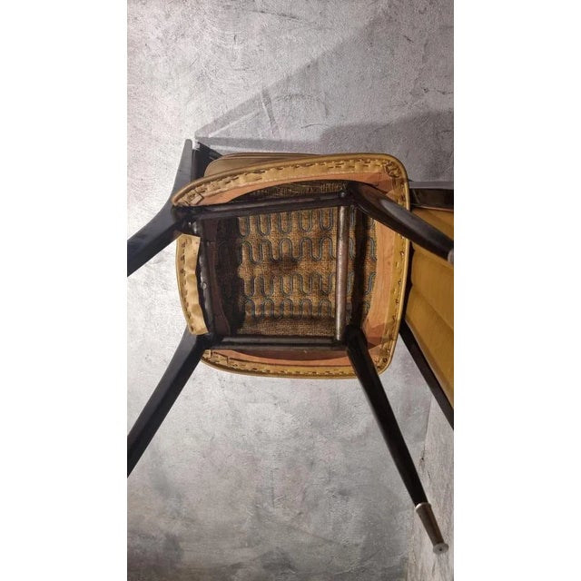 Mid-Century Dining Chairs in Gold Vinyl & Macassar by N.F.Ameublement, 1950s, Set of 6 For Sale - Image 11 of 12
