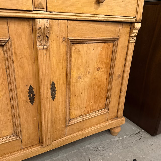 Antique European Pine Two-Piece Hutch Cabinet, Circa 1830 For Sale - Image 12 of 12