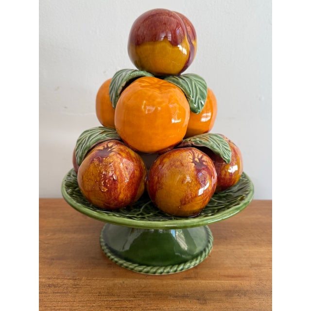 Ceramic Late 20th Century Ceramic Fruit Topiary Centerpiece For Sale - Image 7 of 7