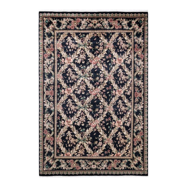 Vintage Moroccan Hand Knotted Wool Area Rug, Black - 6'0" X 8'10" For Sale - Image 9 of 9