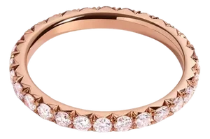 Micro-Pave Pink Diamond 1.50 Carat Eternity Wedding Band in 18K Rose Gold