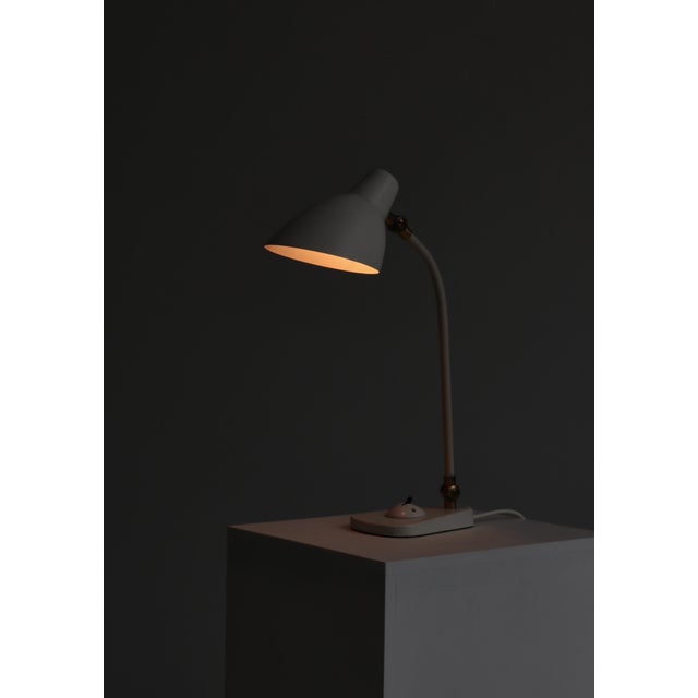 Metal Desk Lamp attributed to Vilhelm Lauritzen DSB Conductor from Louis Poulsen, 1940s For Sale - Image 7 of 17