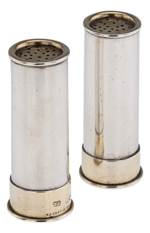 Antique Victorian Salt and Pepper Shotgun Cartridges, 1883, Set of 2