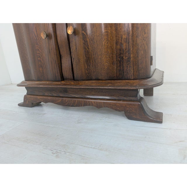 Art Deco Oak Cabinet with Marble For Sale - Image 12 of 13