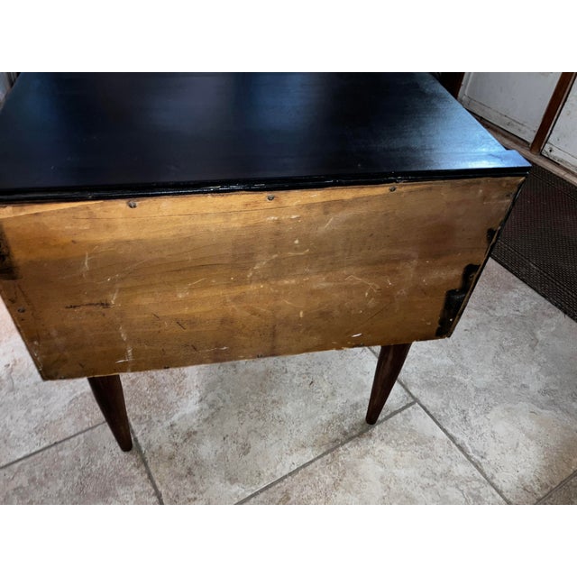 22” x 17” x 22” tall - mid century modern nightstand or end table , painted black with original hardware, great in living...