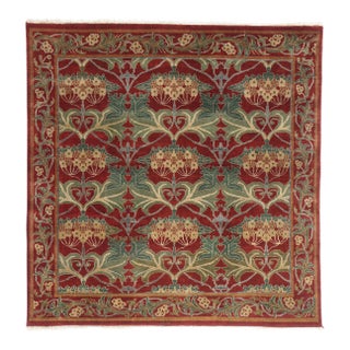 Vintage William Morris Arts & Crafts Style Tibetan Rug - 06'08 X 06'10 For Sale