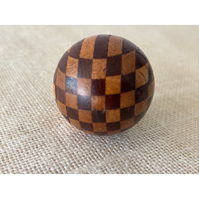 Antique Arts & Crafts Intarsia Inlay Turned Wood Darning Eggs, Set of 5 For Sale - Image 14 of 18