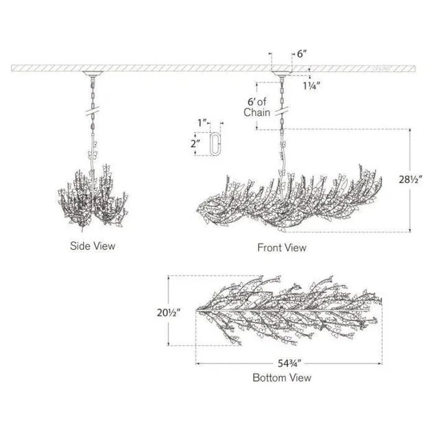 2020s Julie Neill for Visual Comfort Signature Farfalle Large Linear Chandelier in Gild For Sale - Image 5 of 5